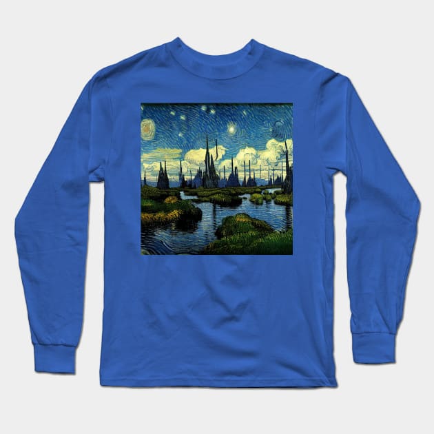 Starry Night in Kashyyyk Long Sleeve T-Shirt by Grassroots Green